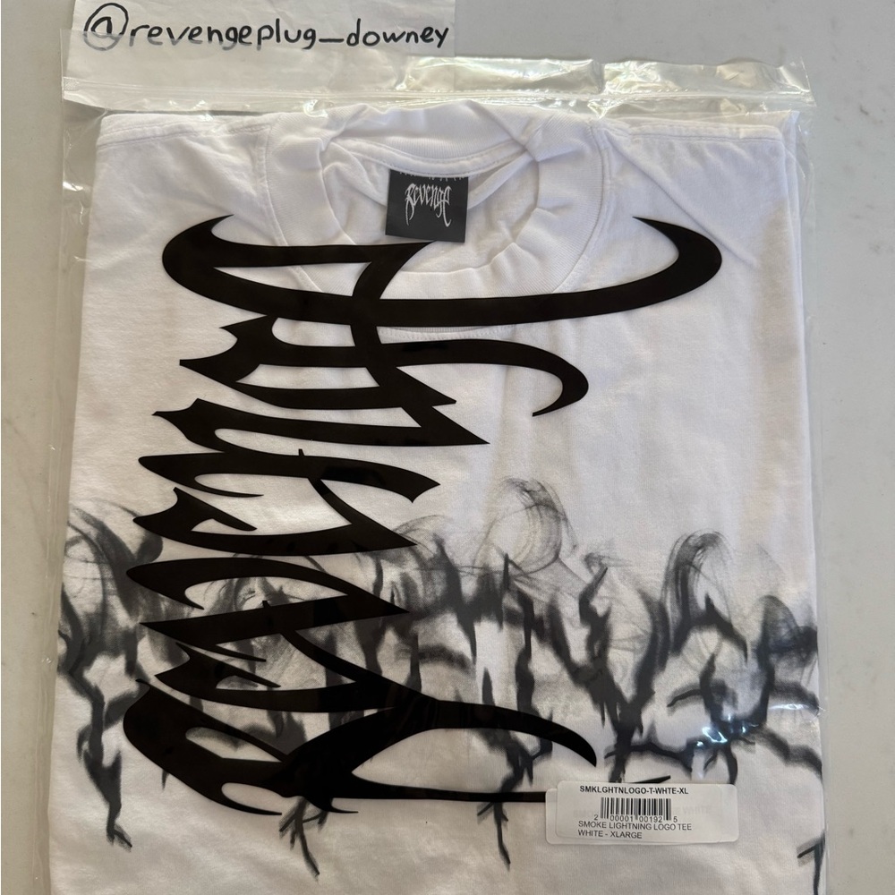 Revenge Smoke Lightning Logo Tee White